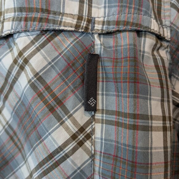 Columbia Plaid Button-up Shirt Men's Large Insect Blocker Roll-Tab Long Sleeve - Picture 6 of 16